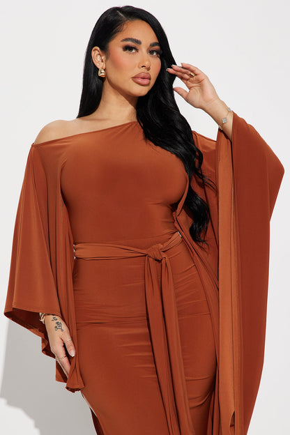 Ivy Draped Maxi Dress - Copper