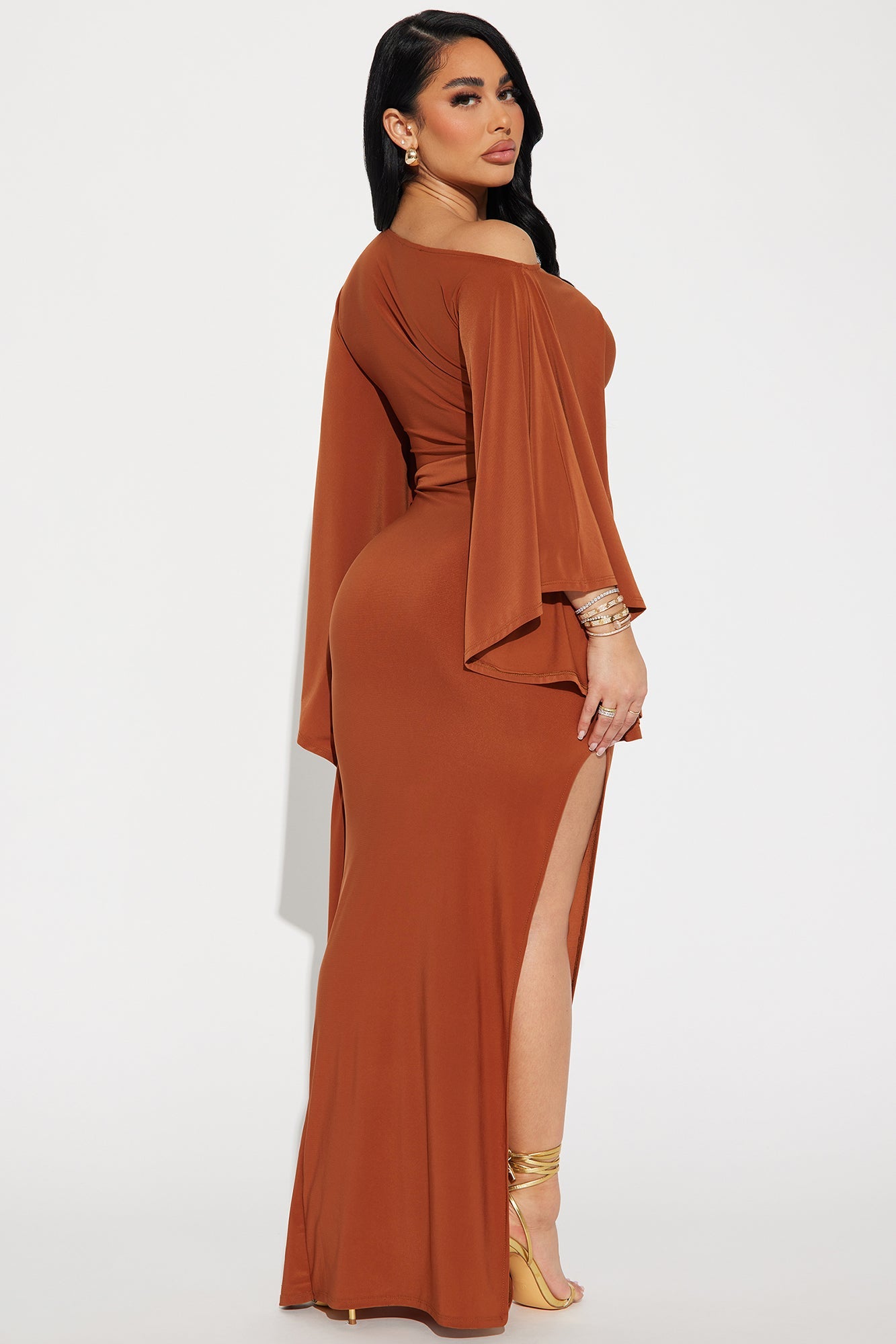 Ivy Draped Maxi Dress - Copper