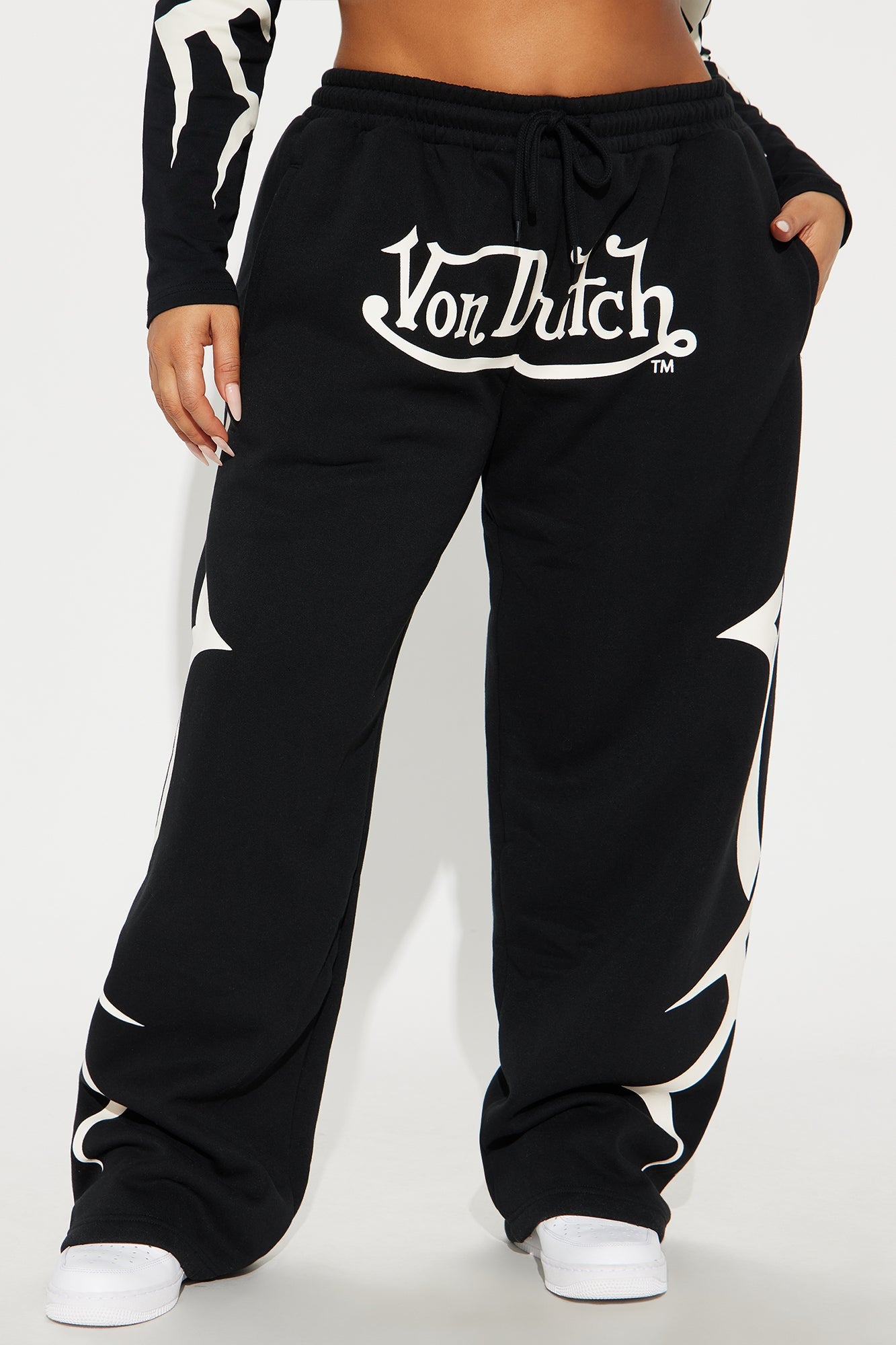 Von Dutch Trendy Wide Leg Pant - Black/White
