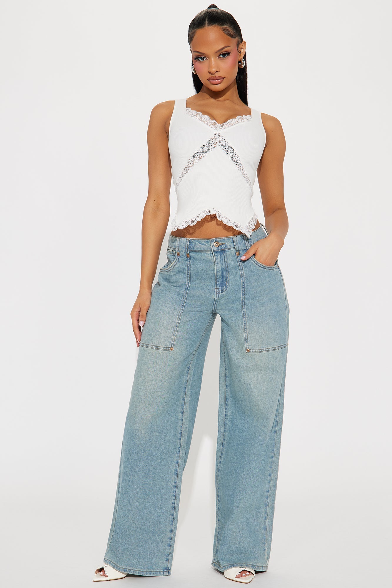 Already There Stretch Baggy Jeans - Vintage Wash