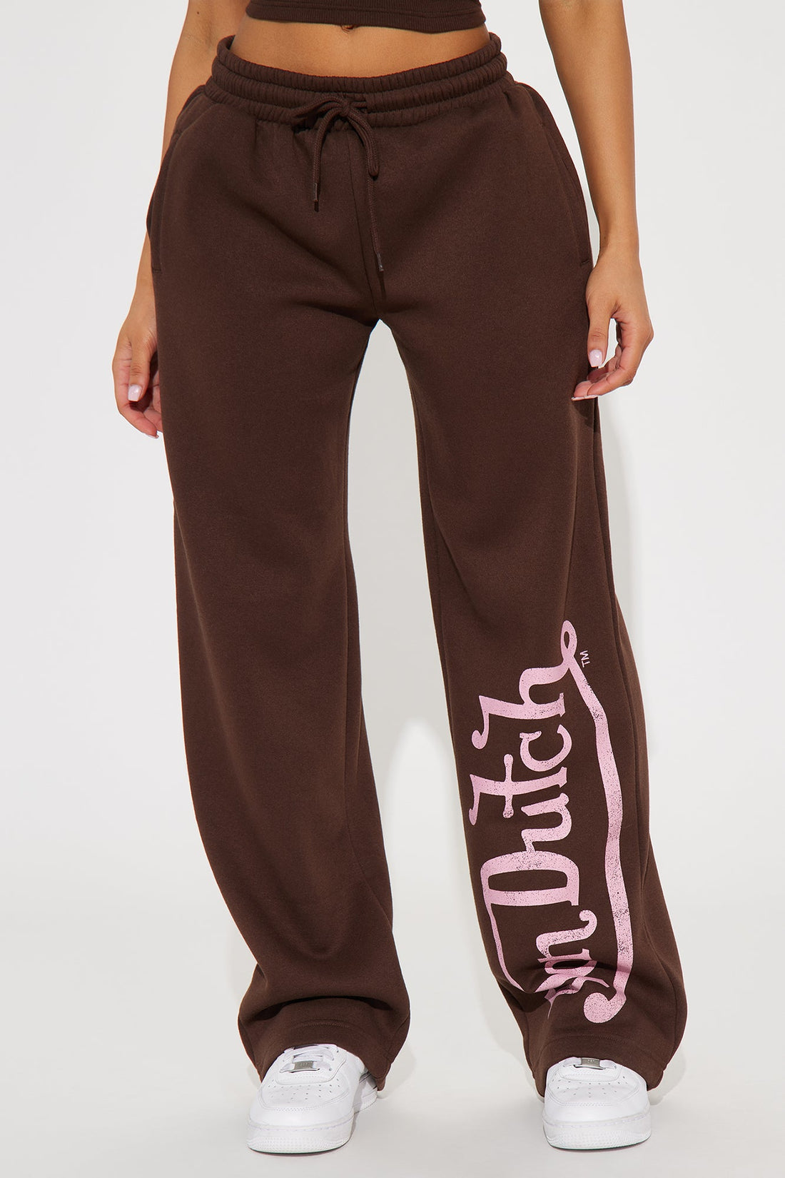 Von Dutch Washed Wide Leg Pant - Brown