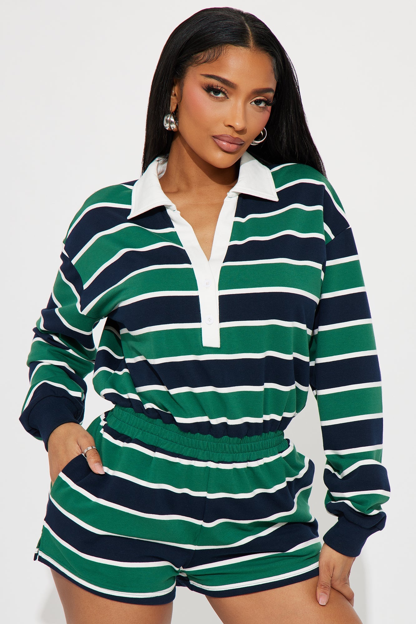 Sporty Vibe Romper - Green/combo