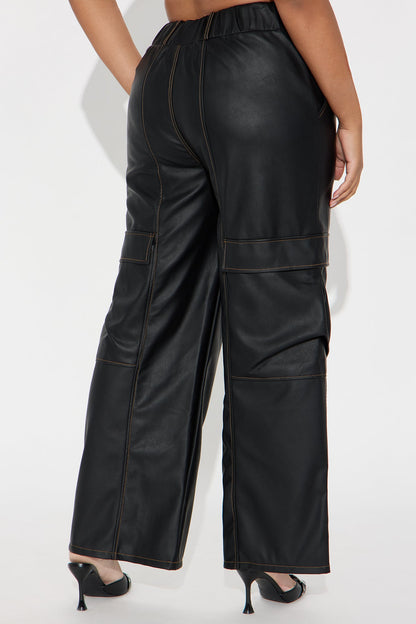 Better Together Faux Leather Pant - Black
