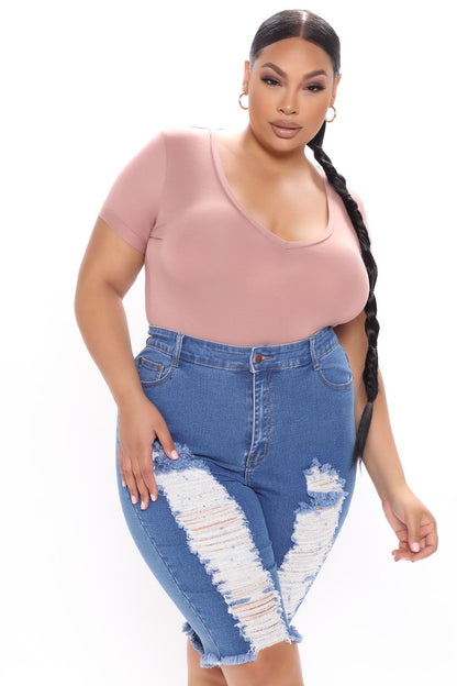 Favorite Tee Bodysuit - Pale Mauve