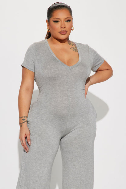Perfect Weekend Jumpsuit - Heather Grey