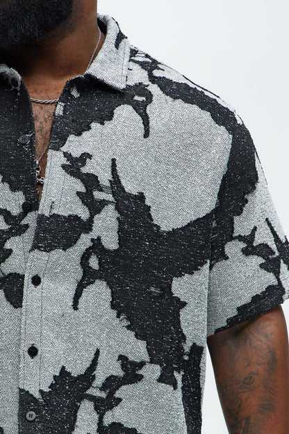 Inkblot Button Up Shirt - Black/combo