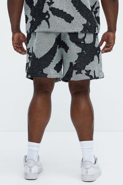 Inkblot Textured Shorts - Black/combo