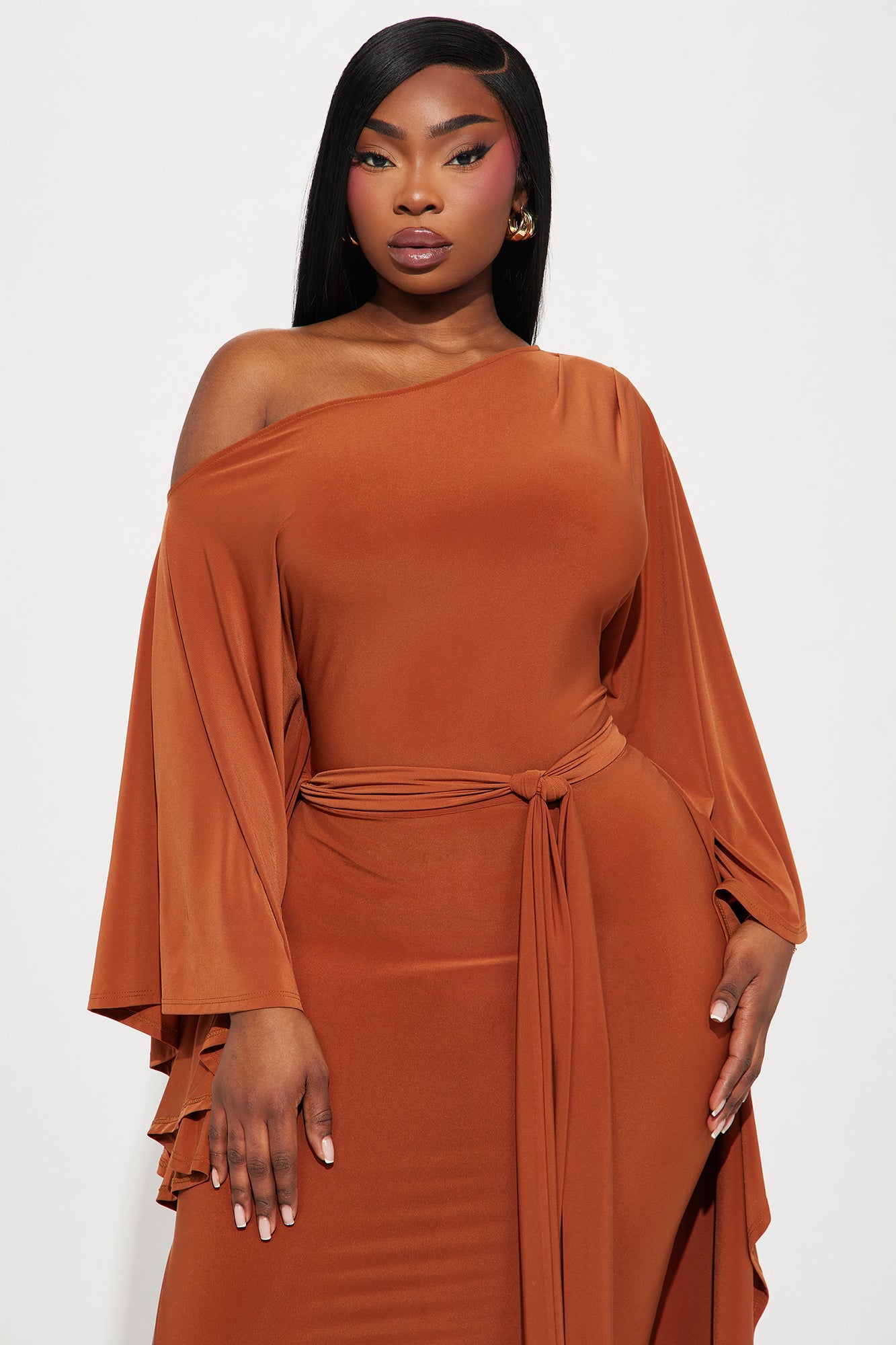 Ivy Draped Maxi Dress - Copper