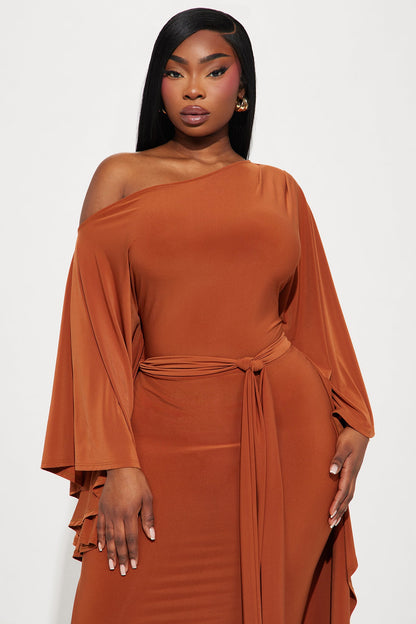 Ivy Draped Maxi Dress - Copper