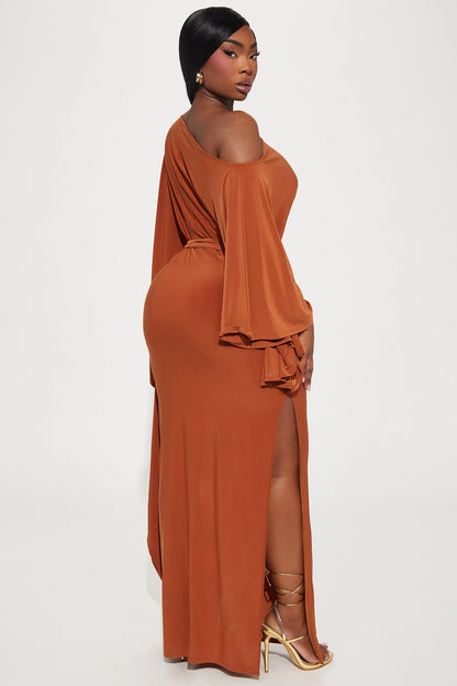 Ivy Draped Maxi Dress - Copper