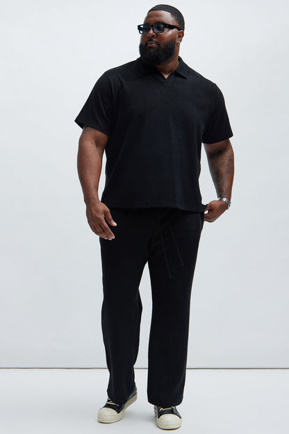 Cairo Textured Polo - Black