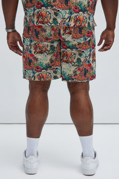 Ansel Tapestry Relaxed Shorts - Multi Color