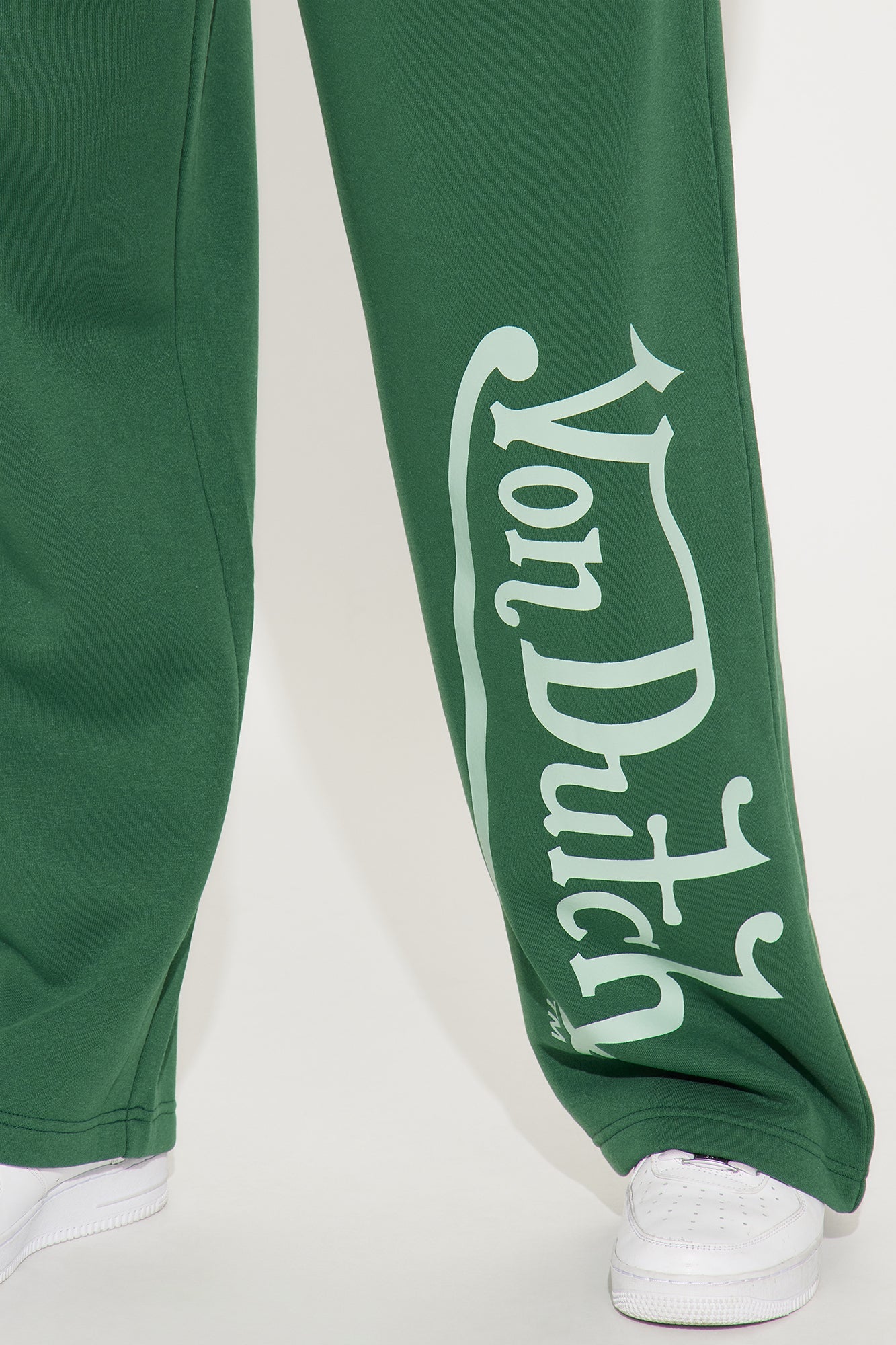 Von Dutch Distressed Wide Leg Pant - Hunter Green