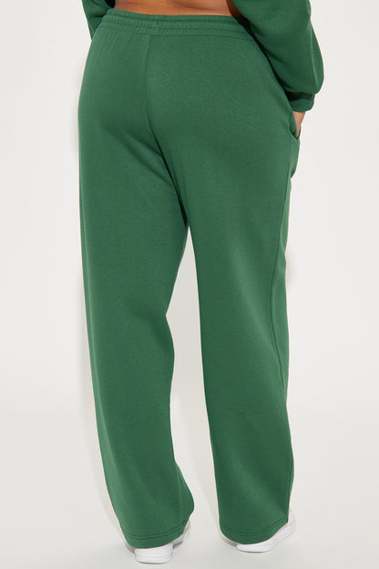 Von Dutch Distressed Wide Leg Pant - Hunter Green