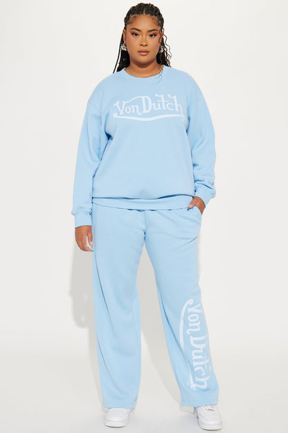 Von Dutch Distressed Wide Leg Pant - Blue