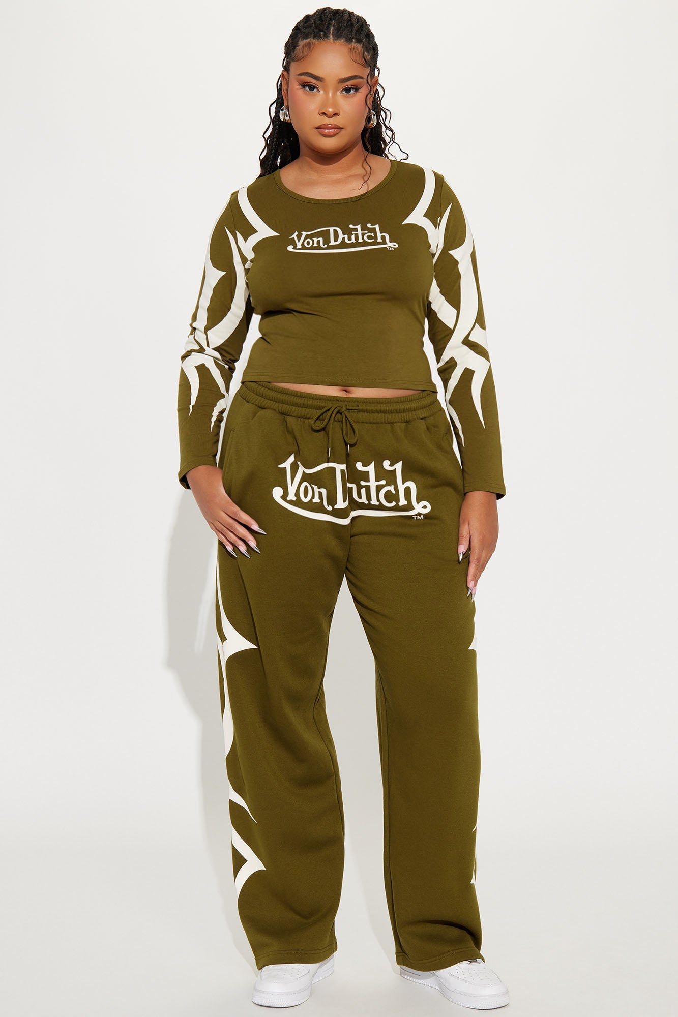 Von Dutch Trendy Wide Leg Pant - Olive