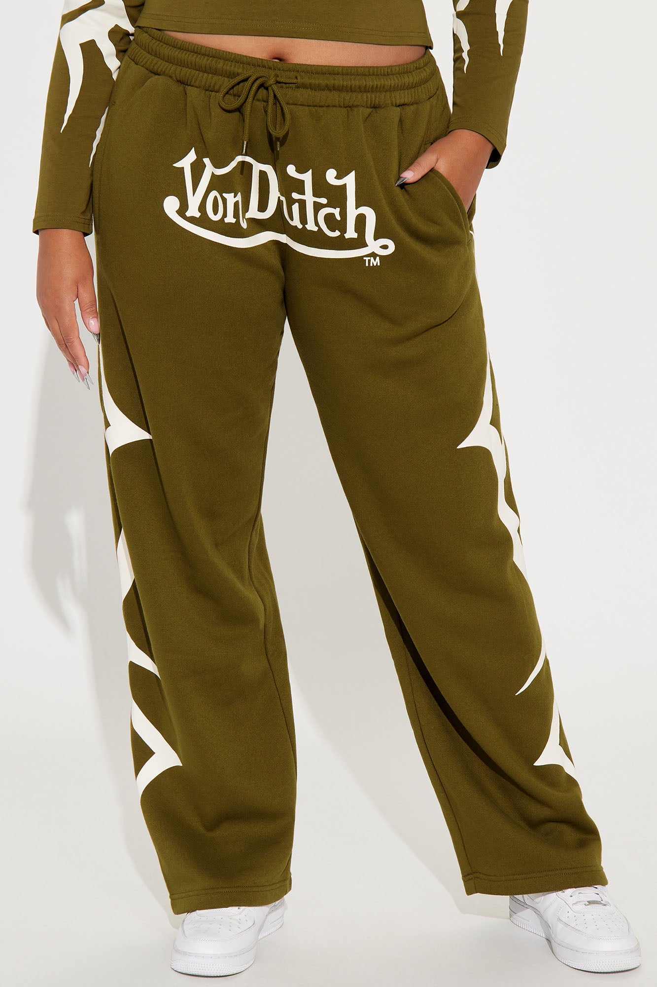 Von Dutch Trendy Wide Leg Pant - Olive
