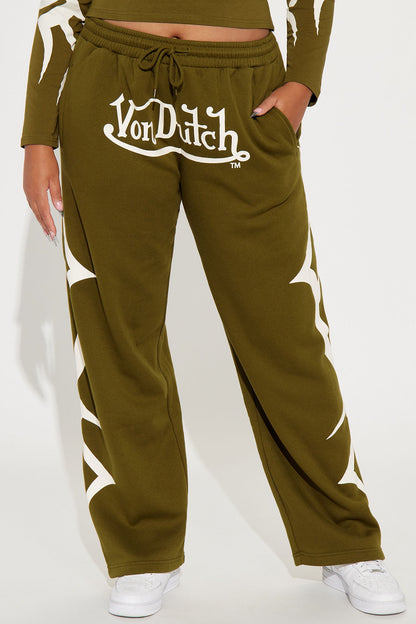 Von Dutch Trendy Wide Leg Pant - Olive
