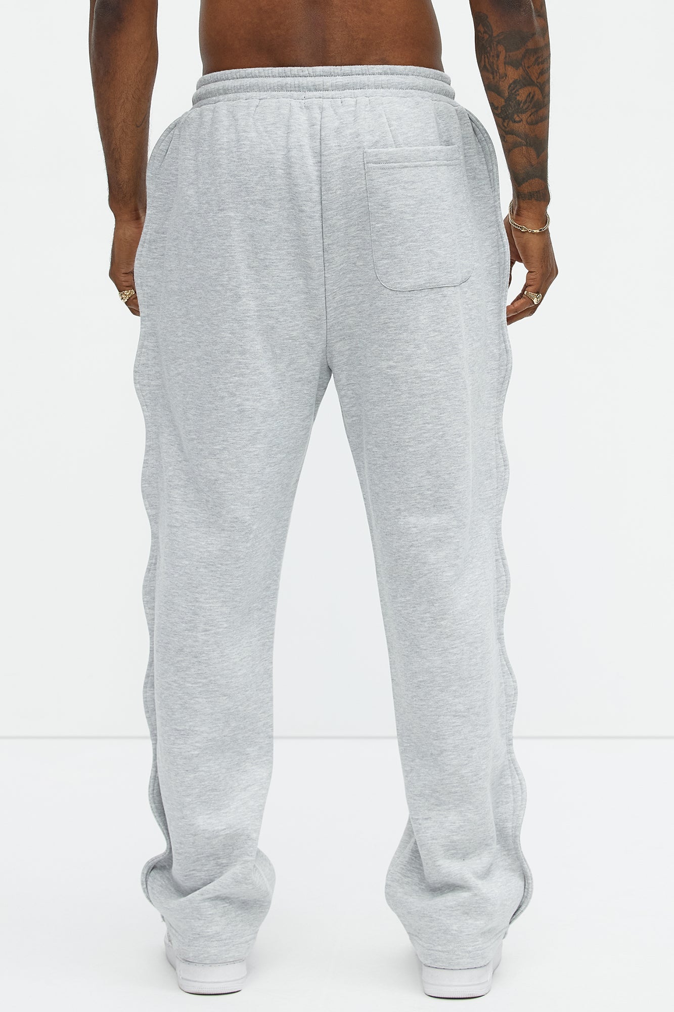 Tyson Wavy Straight Sweatpants - Heather Grey