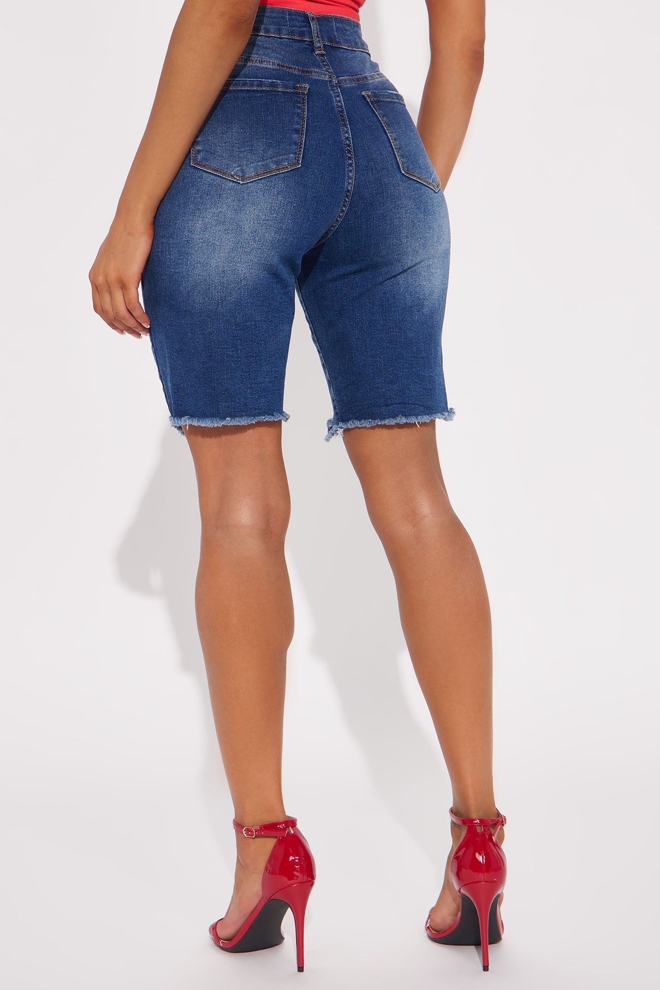 Tight Squeeze Lux Stretch Denim Bermuda Shorts - Dark Wash