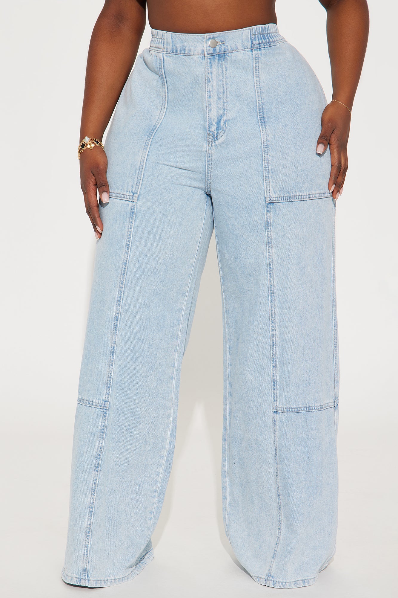 Naya Chambray Wide Leg Jean - Vintage Wash