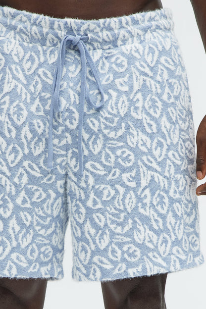 Jacquard Foliage Shorts - Blue/combo
