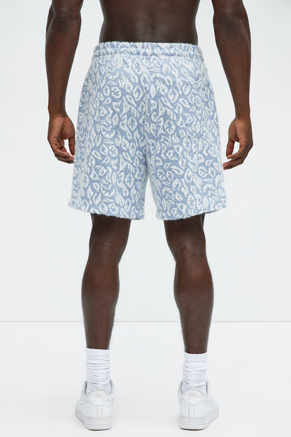 Jacquard Foliage Shorts - Blue/combo