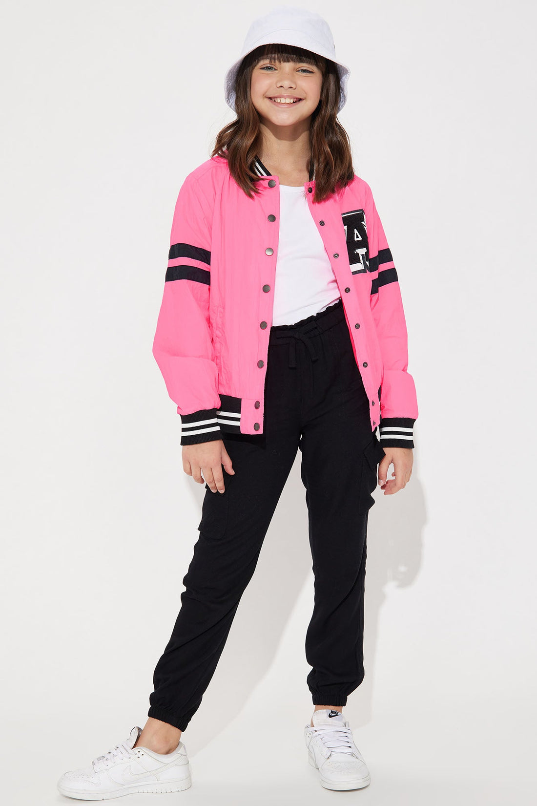 Mini A Lister Varsity Jacket - Neon Pink