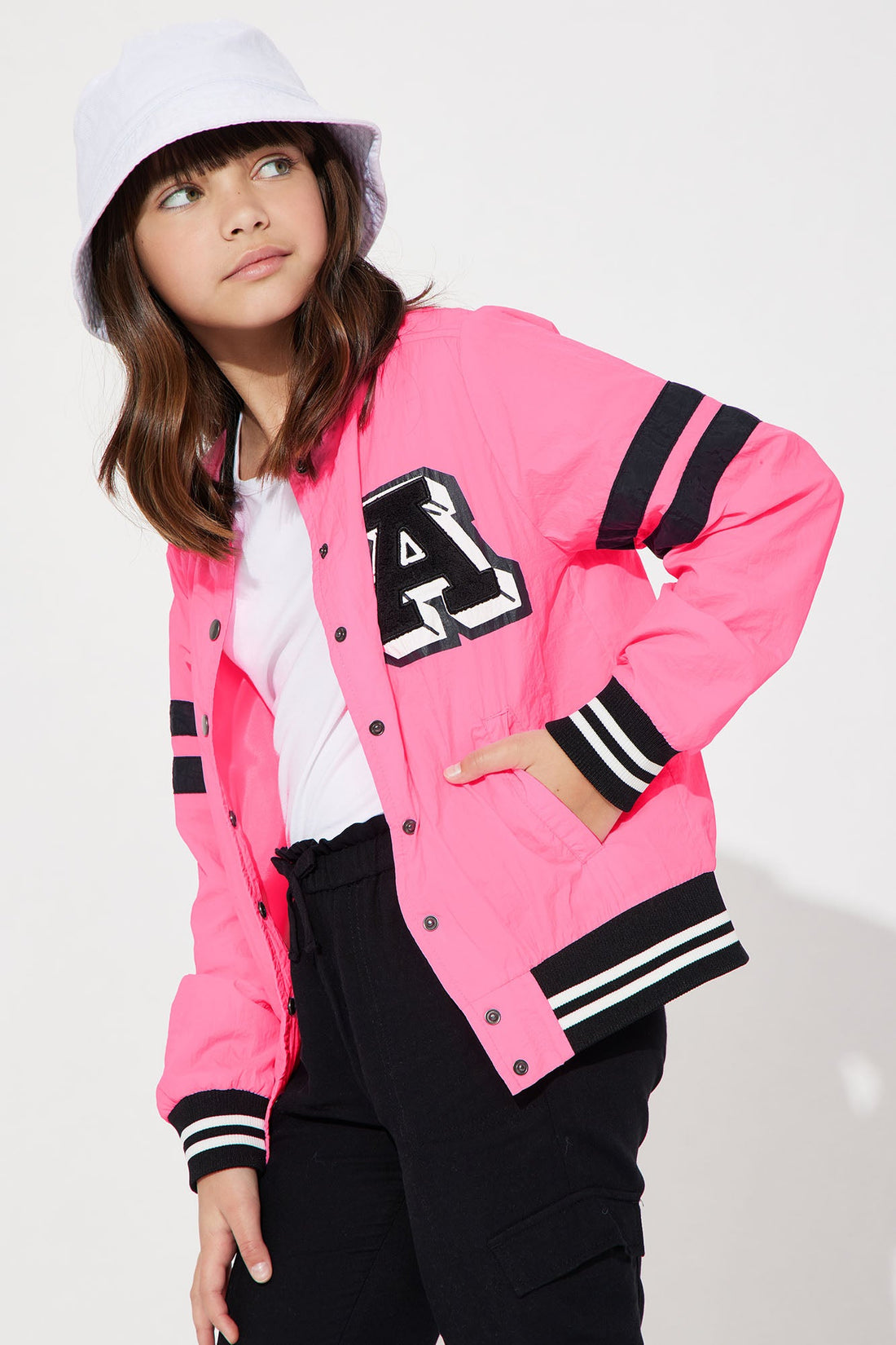 Mini A Lister Varsity Jacket - Neon Pink
