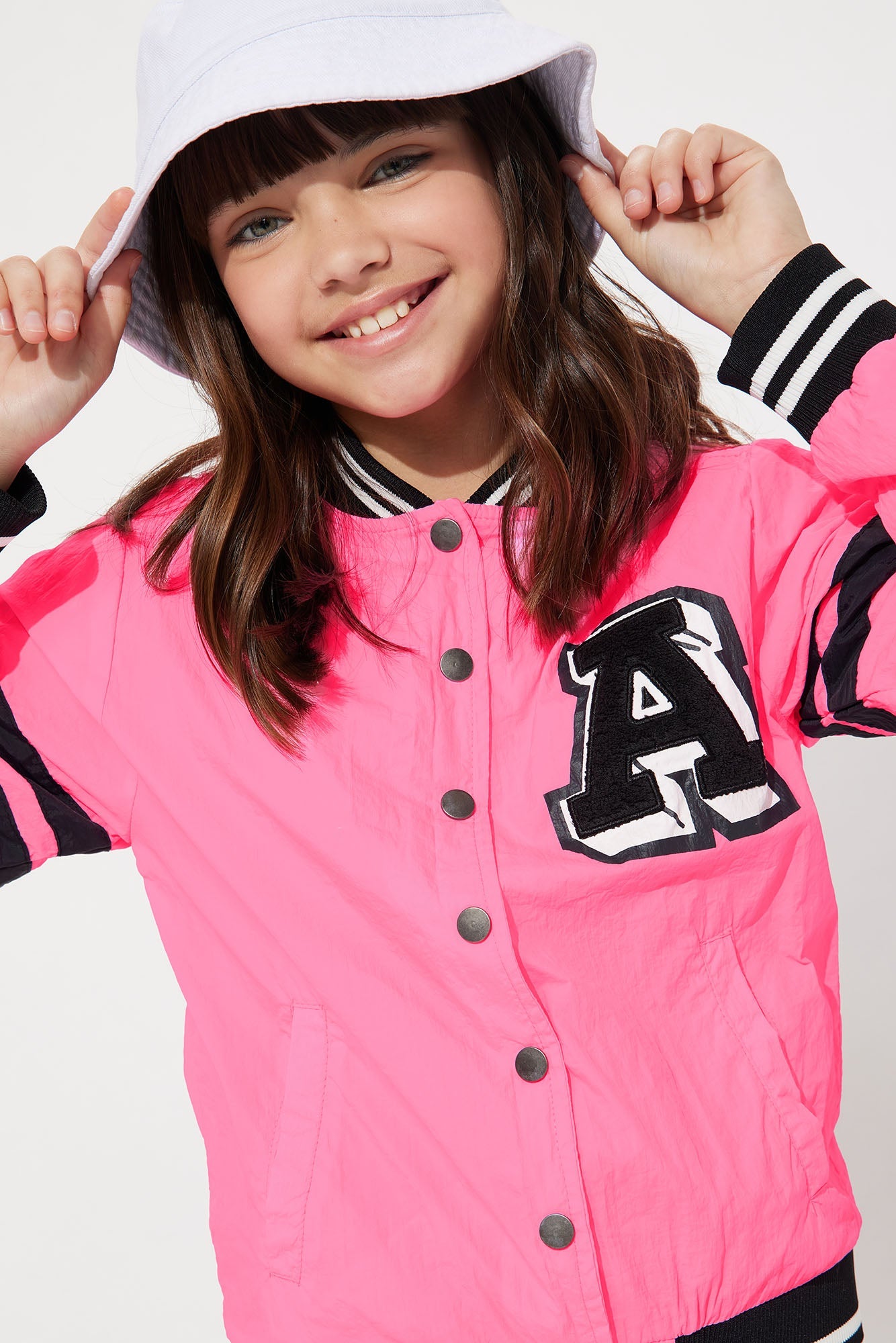 Mini A Lister Varsity Jacket - Neon Pink