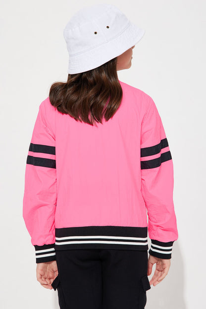 Mini A Lister Varsity Jacket - Neon Pink
