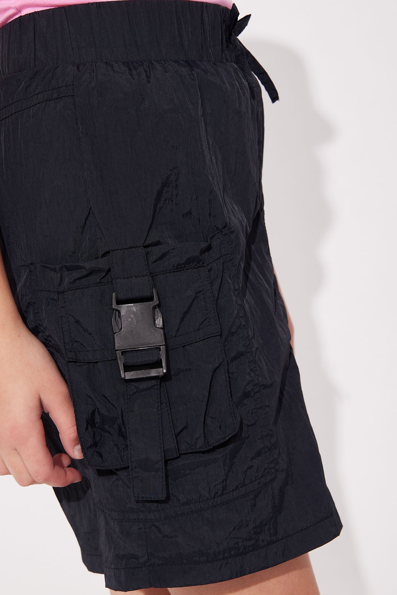 Mini Still Got It Nylon Mini Cargo Skirt - Black