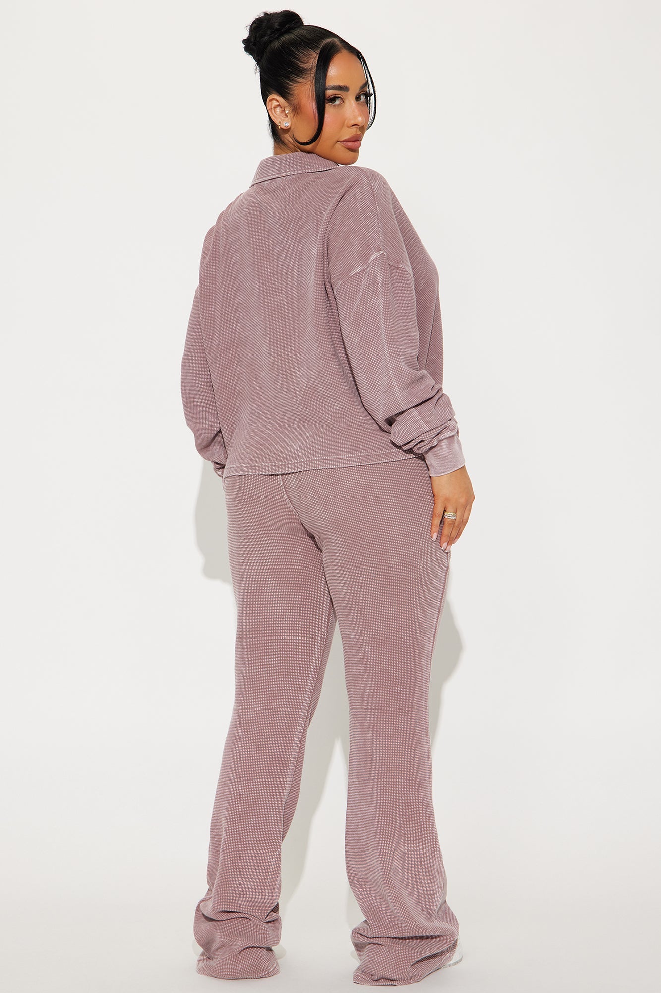 Tanya Cozy Thermal Pant Set - Plum