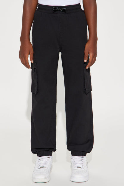 Mini Power And Strength Cargo Jogger Twill Pant - Black