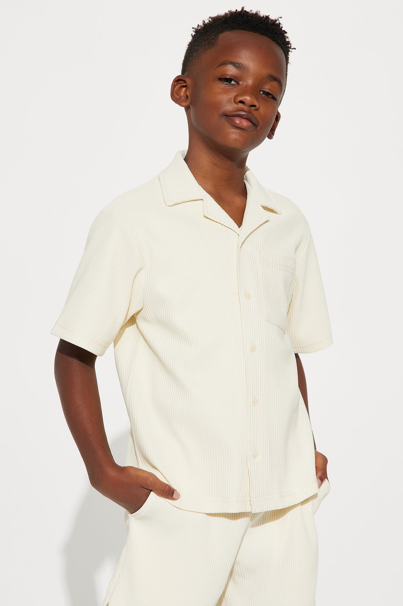 Mini Show Up Short Sleeve Cuban Shirt - Off White