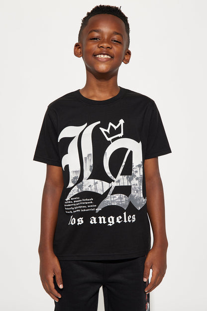 Mini King Of LA Skyline Fleece Short Set - Black/combo