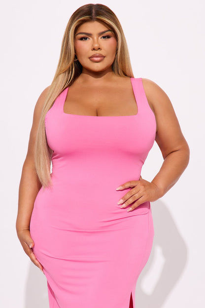 Kiss Me Sleeveless Midi Dress - Rose