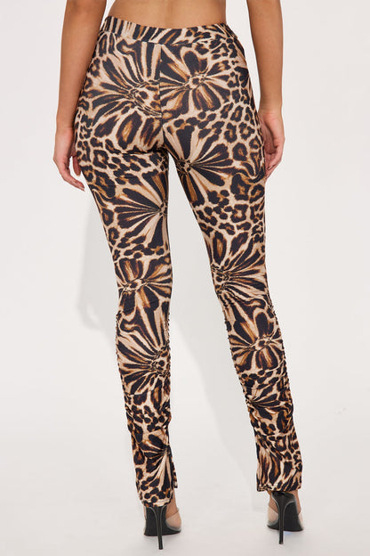 Are You Interested Stacked Pant - Brown/combo