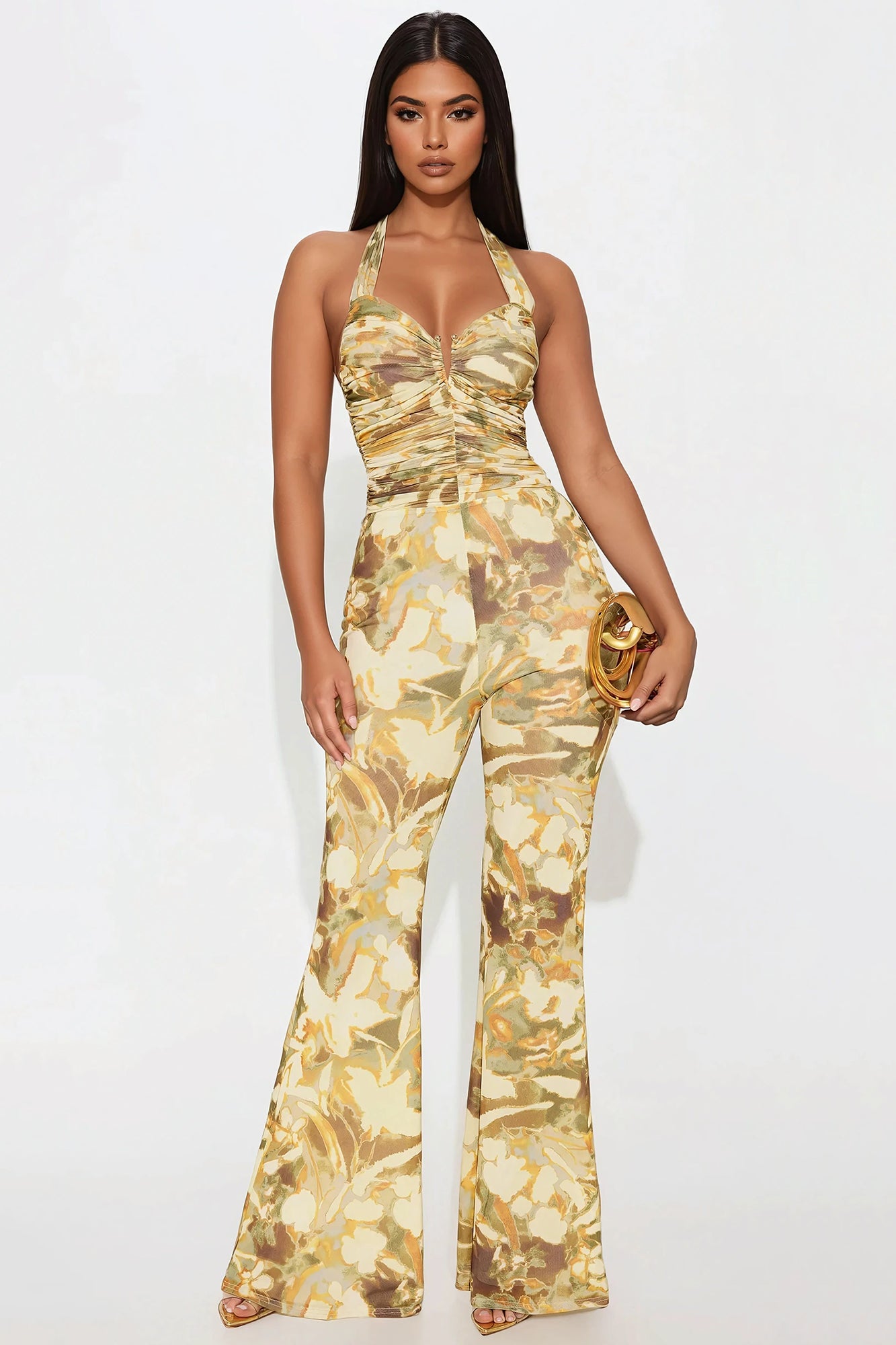 Drive You Wild Mesh Jumpsuit - Cream/combo