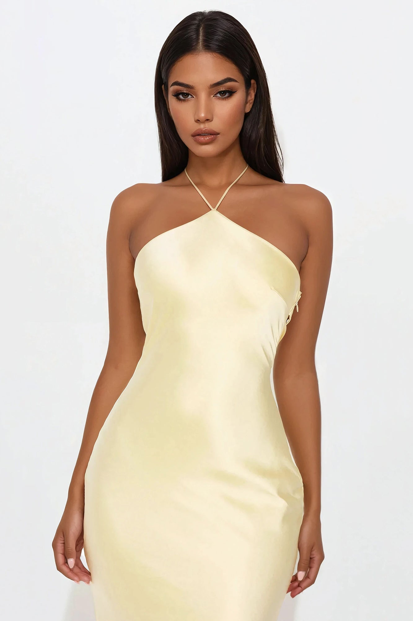 Norah Satin Maxi Dress - Butter Yellow