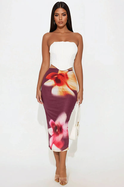 My Love For You Mesh Midi Skirt - Multi Color