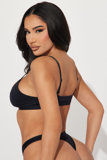 Light As A Feather Microfiber Triangle Bralette - Black