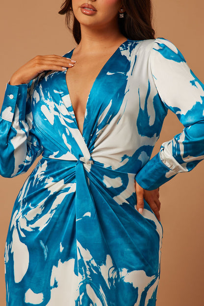 Melissa Satin Maxi Dress - Turquoise