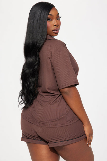 Morning Coffee PJ Short Set - Chocolate