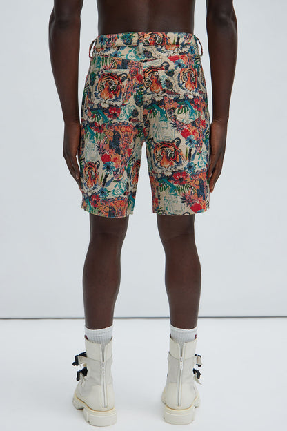 Ansel Tapestry Relaxed Shorts - Multi Color
