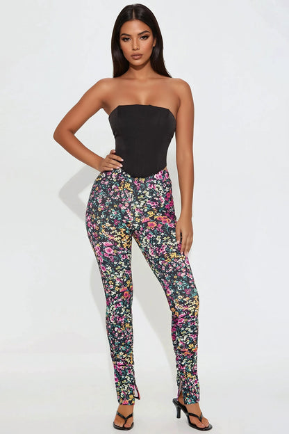 In Full Bloom Stacked Pant - Multi Color