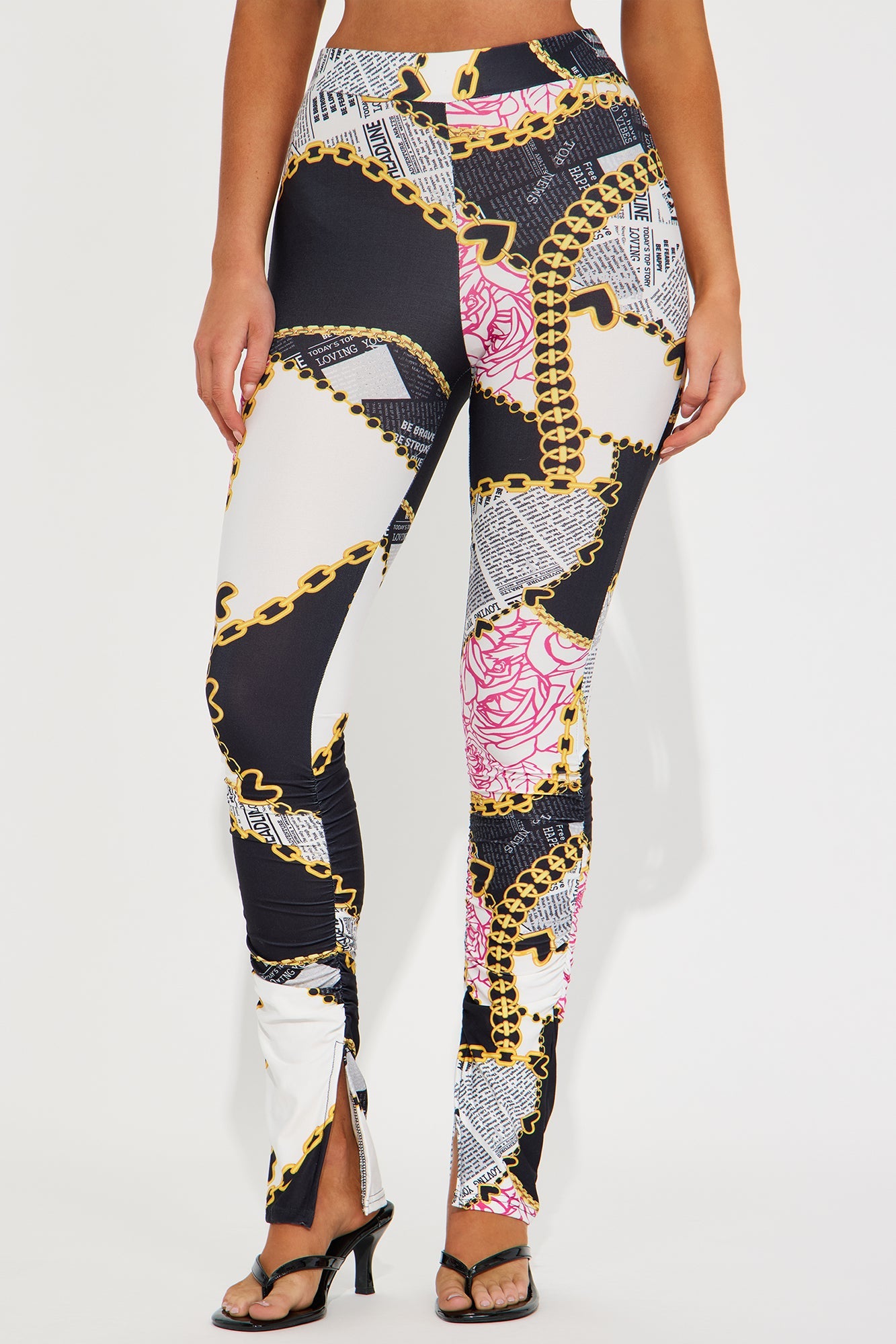 News Flash Stacked Pant - Black/White