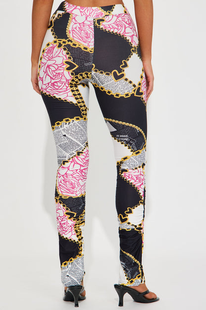 News Flash Stacked Pant - Black/White