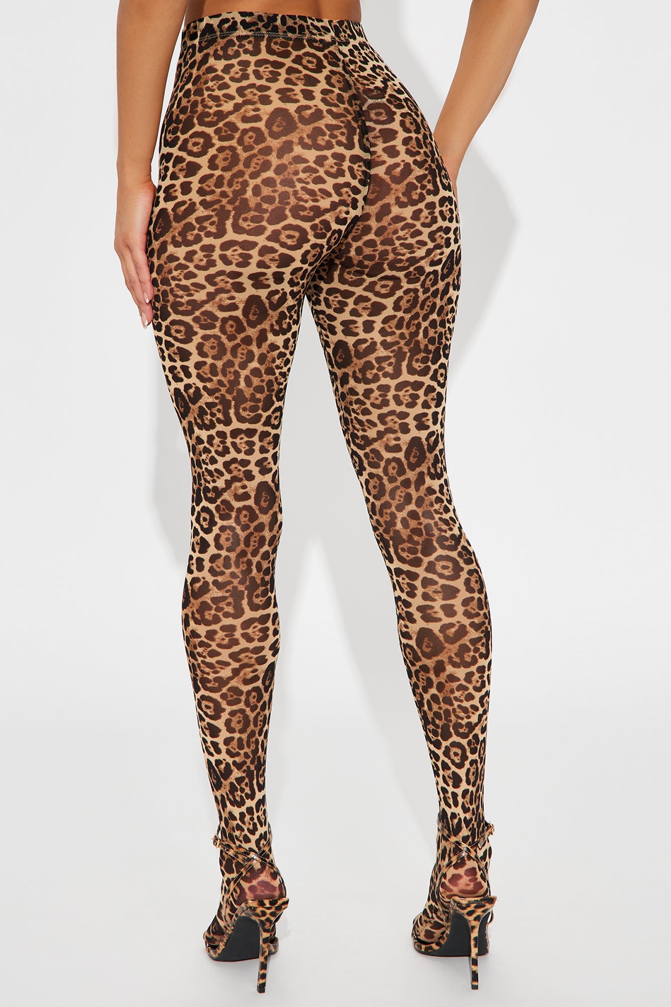 Wild Side Mesh Footed Legging - Brown/combo