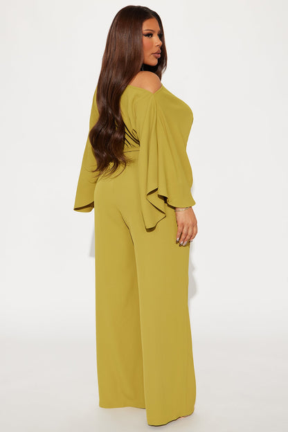 Meeting Adjourned Long Sleeve Belted Jumpsuit - Mustard